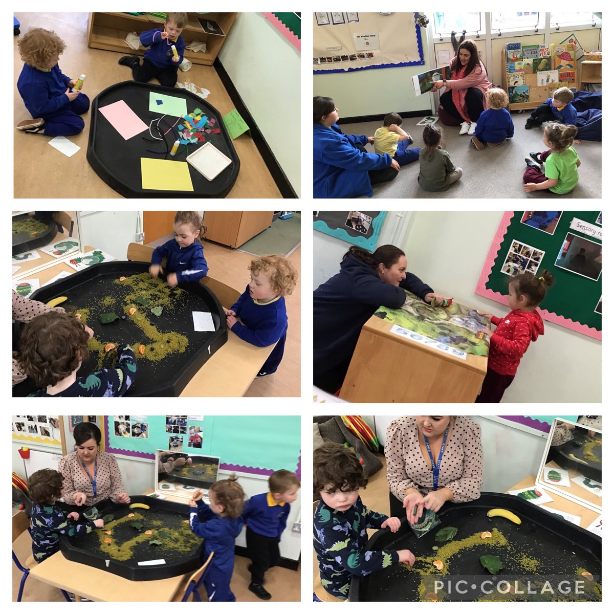 Evertonnurture's tweet photo. Spencer 3 read ‘The very hungry caterpillar’ discussing the foods the caterpillar eats to help him grown into a butterfly. #centrefornurture #spencer3 #literacy #childreninterest https://t.co/CBxQdCRdGi