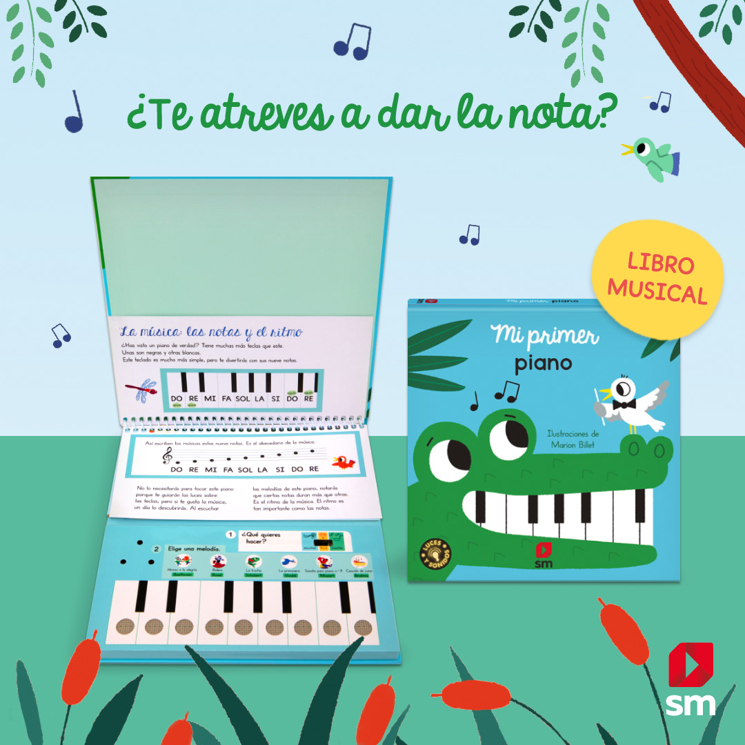 SMlibros_es's tweet photo. «Mi primer piano» es un libro interactivo que cuenta con un teclado para que los peques se inicien en la música y aprendan a tocar me lo días o inventen las suyas propias.
¿Os atrevéis a dar la nota?
¡Echadle un vistazo! https://t.co/2FU8v4XEfq
#MiPrimerPiano #LibrosInteractivos https://t.co/ZCV9jwBsQv