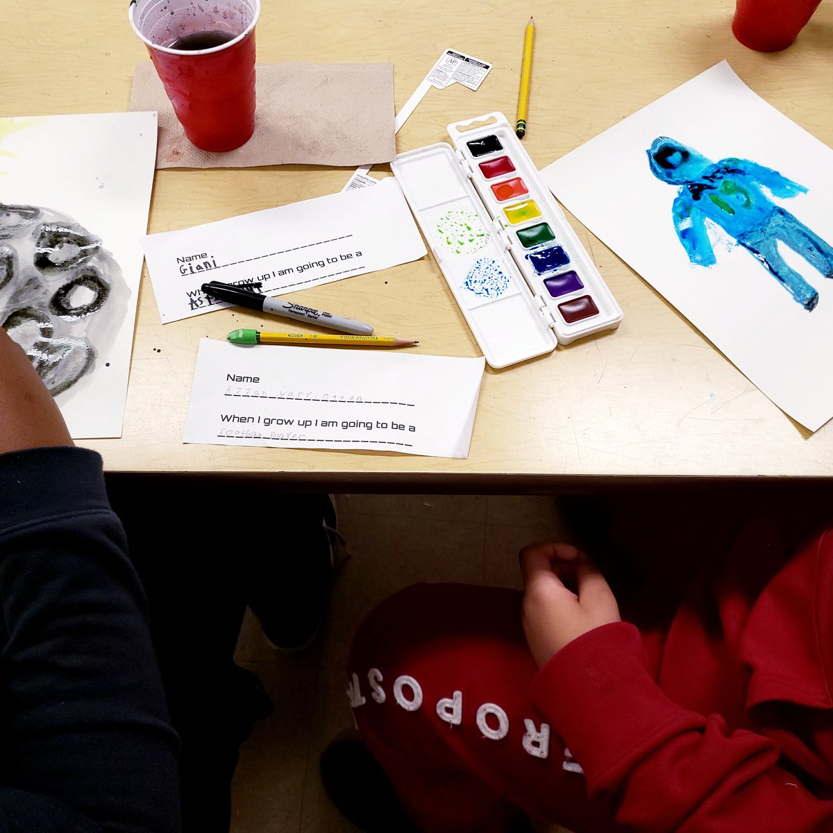 Ms. Phillips' Pearl's hard at work painting their future selves