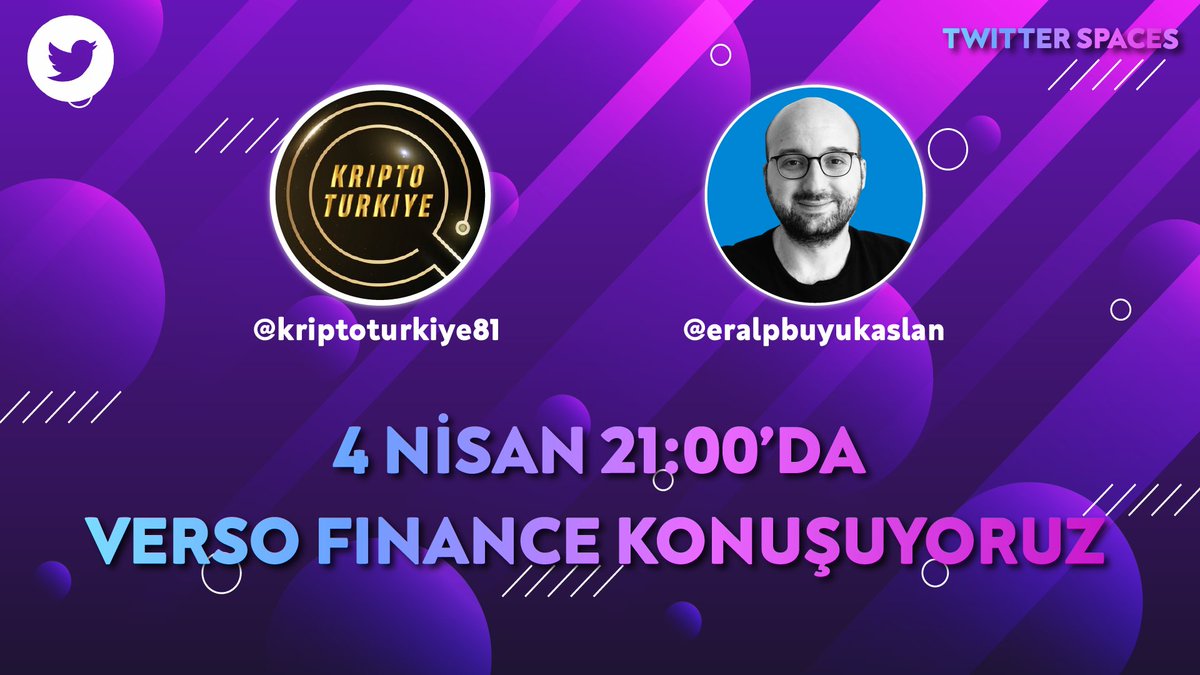KriptoTurkiye81's tweet photo. Herkese merhabalar, Bugün 21:00'da @eralpbuyukaslan ile #VersoFinance projesi ile ilgili space etkinliğimiz var. Bekliyoruz arkadaşlar ✌🏻💫 https://t.co/TadFyHiLD8