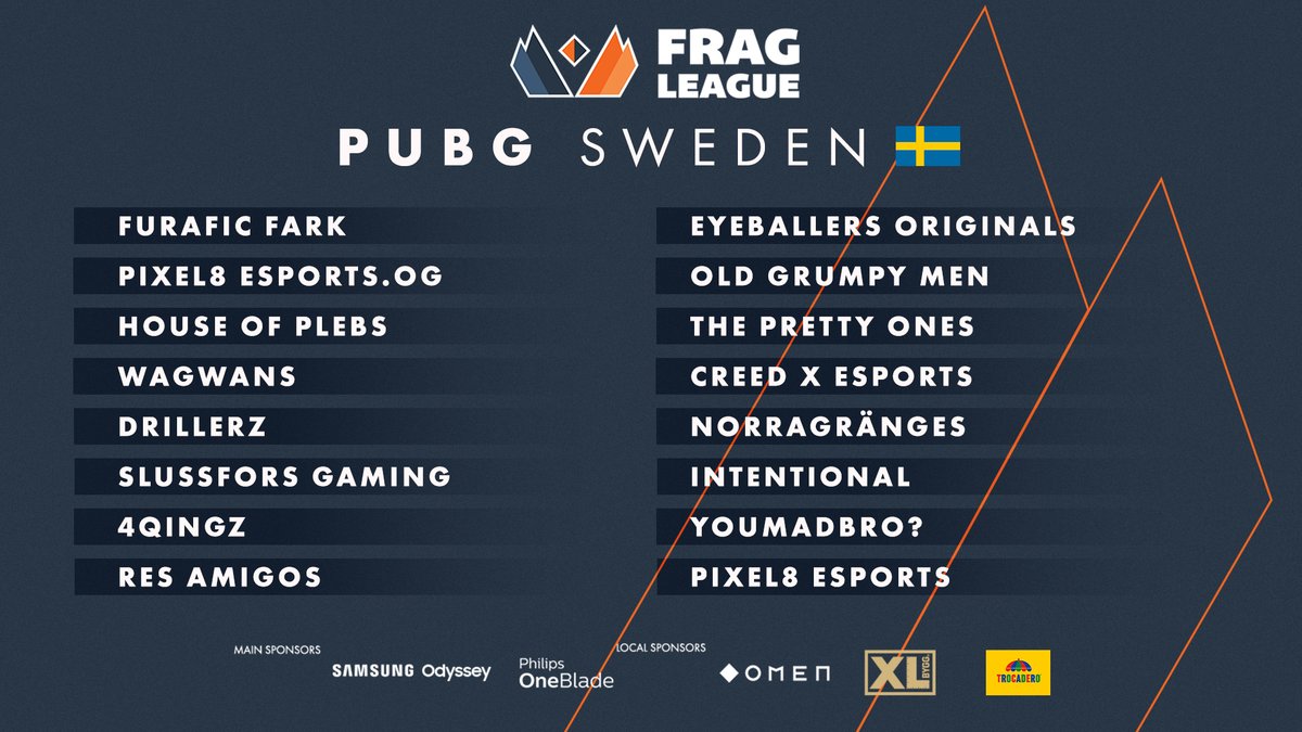 [1/4] Tonight we're LIVE with Season 8's first round of the National PUBG Divisions! 🙌

⚔️ PUBG Sweden
⏰ 19:00 CET
🗣️ <a href="/slop3/">slop3 - Fredrik Wahlstedt</a> <a href="/real_sLr/">sLr</a> 
📺 twitch.tv/fragbite

#Fragleague | #PUBG