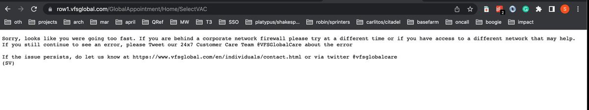 sreejithkenchat's tweet photo. @VFSGlobal - I am trying to book an appointment for a Portugal visa and the first time I got the error saying no slots available but after that, I am getting the error"Sorry, looks like you are going too fast.." screenshot below. Could you please help to book an appointment ? https://t.co/e015h1AWoQ