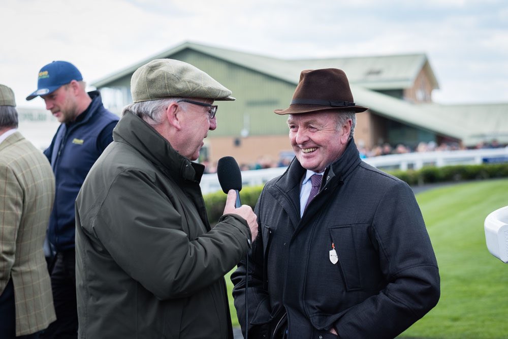 CorneliusRacing's tweet photo. #Hereford: best wishes to trainers @CharlieLongsdon & @JonjoONeill who warmed up for big runners in the @RandoxOfficial #GrandNational,
@AintreeRaces, Sat with visits to the winners’ enclosure at @HerefordRaces’ final fixture of season
#SnowLeopardess
#ClothCap
#Easysland https://t.co/ZCf0jrSP1P