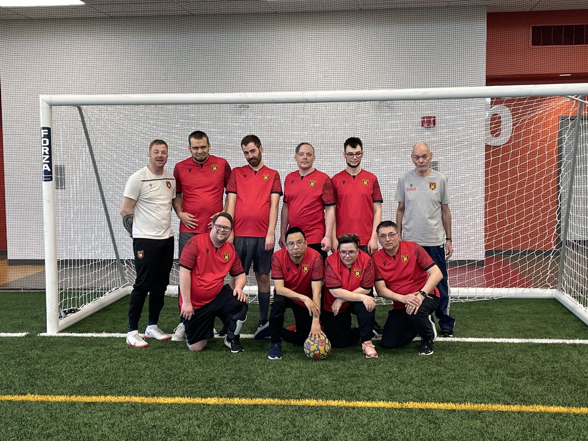 tyler_hillstead's tweet photo. Introducing Weyburn’s first Adult All Abilities team - Weyburn Rush hour. They played their first game of soccer yesterday and my heart is full. Thanks to @specialoregina for coming down and playing. Yesterday was the start to something special between the 2 teams. https://t.co/IcUtHKNmGo