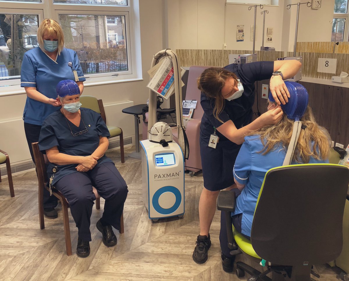 AJPSCUK's tweet photo. @scalpcooling Finally got acquainted with Jo and the squad at Burnley Hospital @ELHT_NHS - what an enthusiastic bunch - everyone absolutely owned the cap fitting techniques. I was rather chuffed with the results - well done guys!! ππ€πΎ #capfitting #PSCS https://t.co/Tro96SIAyW