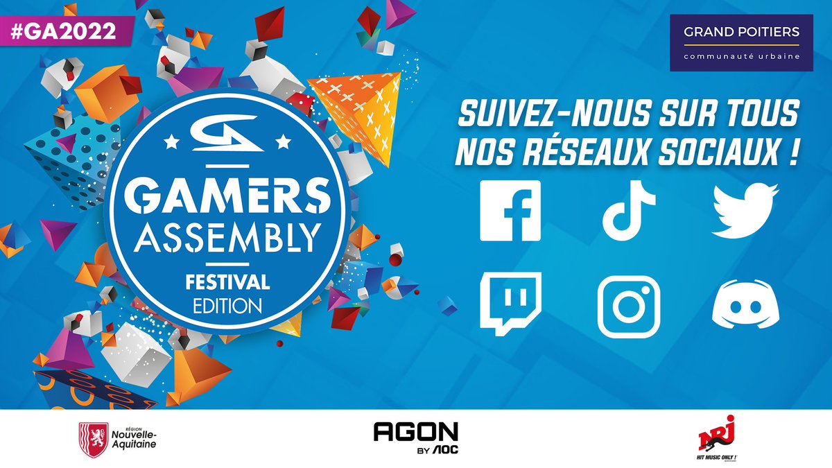 🤳 Voici notre bon plan pour ne rater aucune miette de ce qu'on vous a prévu pour la #GA2022 Festival Edition ✨
🔹instagram.com/gamers_assembly
🔹facebook.com/GamersAssembly
🔹discord.gg/eYEcK5kCP5
🔹twitch.tv/gamers_assembly
🔹tiktok.com/@gamersassembly