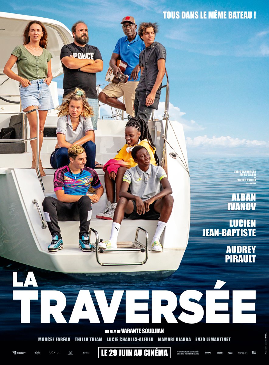 Tous dans le même bateau ! #LaTraversée, une comédie de @varantesoudjian avec @AlbanIvanov, @Lucien_JBaptist et @AudreyPirault, le 29 juin au cinéma !