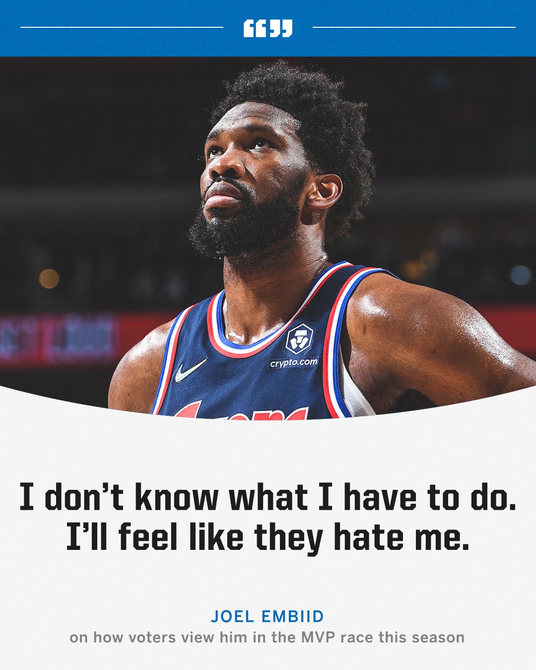 ESPN on Twitter "Joel Embiid sounded off on the MVP conversation 👀