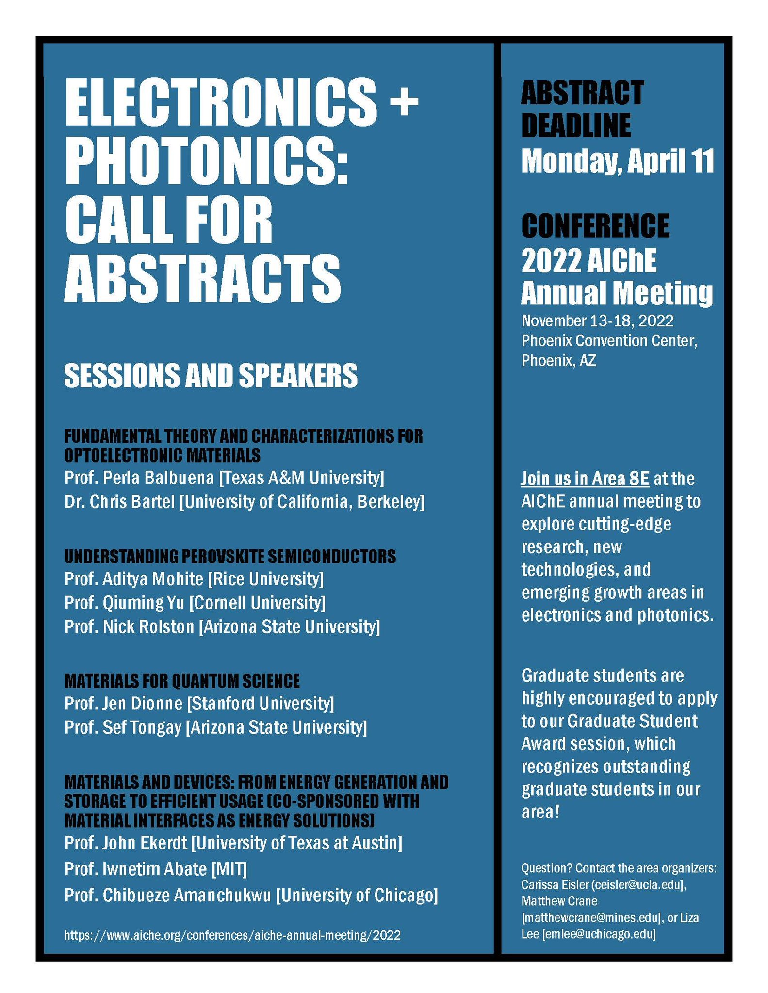 matthew panthani on Twitter "Abstract submission is a week away for