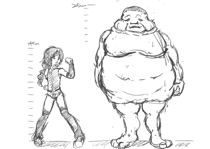 今日は碌にお絵描きする暇が無かったので、次会の莉央の竿役のイメージだけして寝るとします。
もうちょい横幅広げて手も足も出ない巨大感出しても良いかも? 