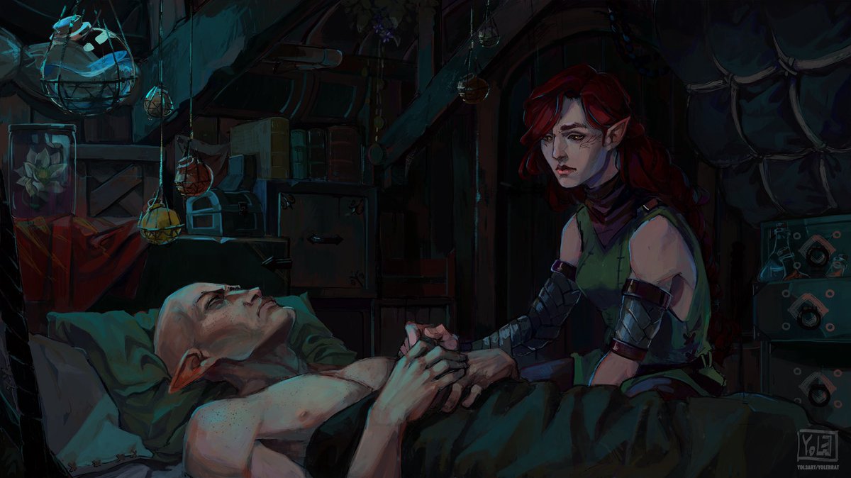 IntoTheFade_'s tweet image. *new pinned tweet*
the wolf wakes is finished!
⚔️ pre-inquisition AU
🥚 solavellan pairing with an OC elf
🐺 injured wolf solas
🌱 secret elven slave resistance
🍻 hanged man fun with varric & co
archiveofourown.org/works/25408396/
feat. art by the amazing @/Yol3art and @/aviakey