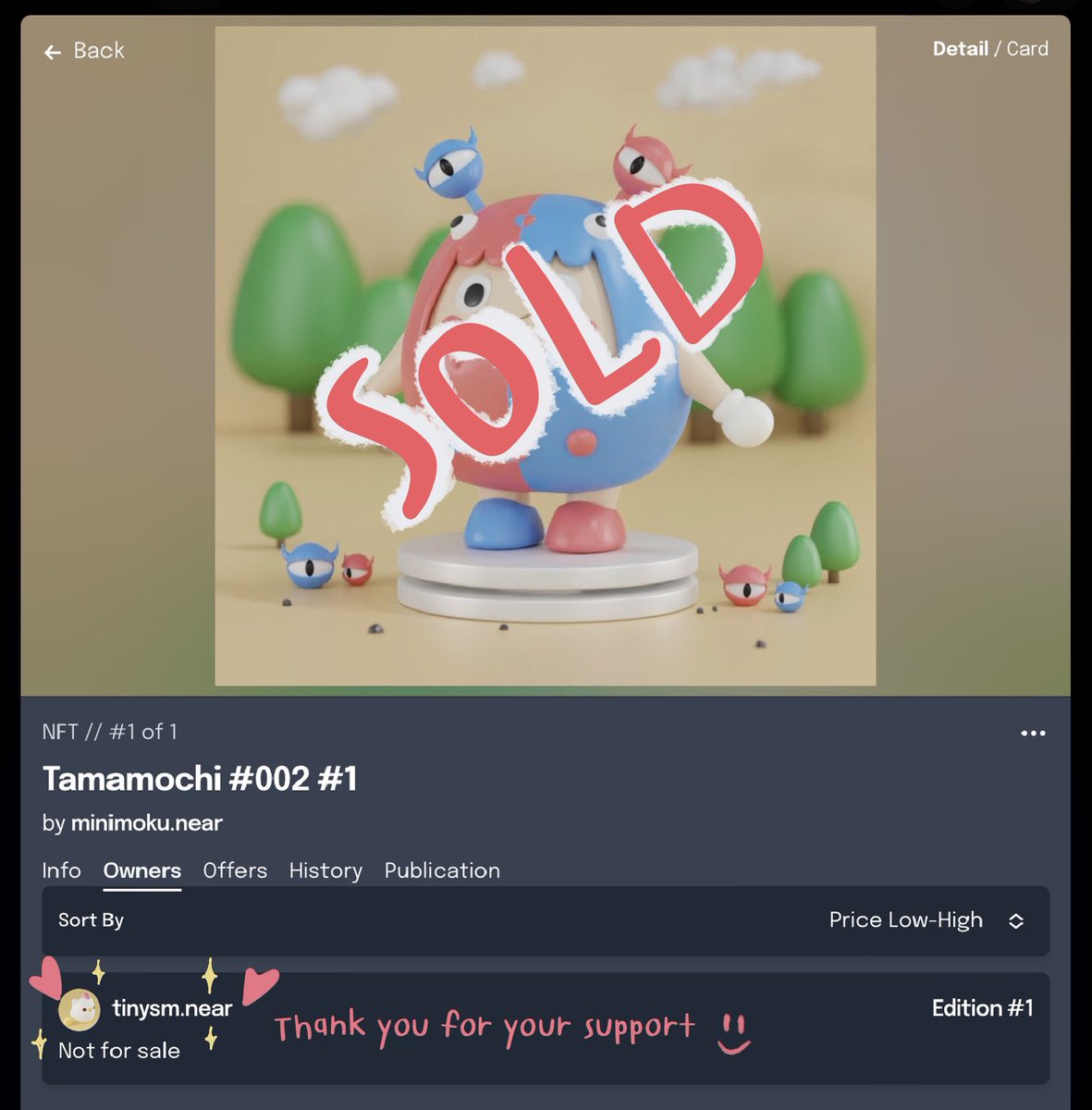 Minimoku3D's tweet photo. Thank you for your support ! ❤️

ขอบคุรคุณ @TinySm_NFT มากนะคะที่รับน้องไปดูแล เราเป็นศิษย์สำนักเดียวกันค่ะ เคยเห็นงานที่อ.เอามาแชร์ น่ารักมากกกก ยังเคยคิดเลยว่าอยากทำได้แบบนี้บ้าง ขอบคุณมากนะค้า ☺️ https://t.co/mR1Z9rY0b3