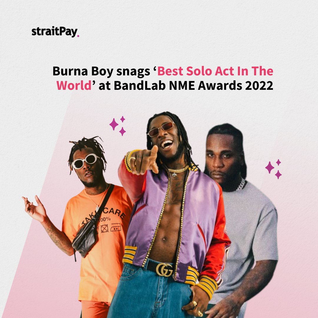 Congrats to @burnaboy for winning Best Solo Act In The World at the #BandLabNMEAwards2022! 

A Grammy-winning Afrobeat musician from Nigerian, Damini Ebunoluwa Ogulu, known professionally as Burna Boy.