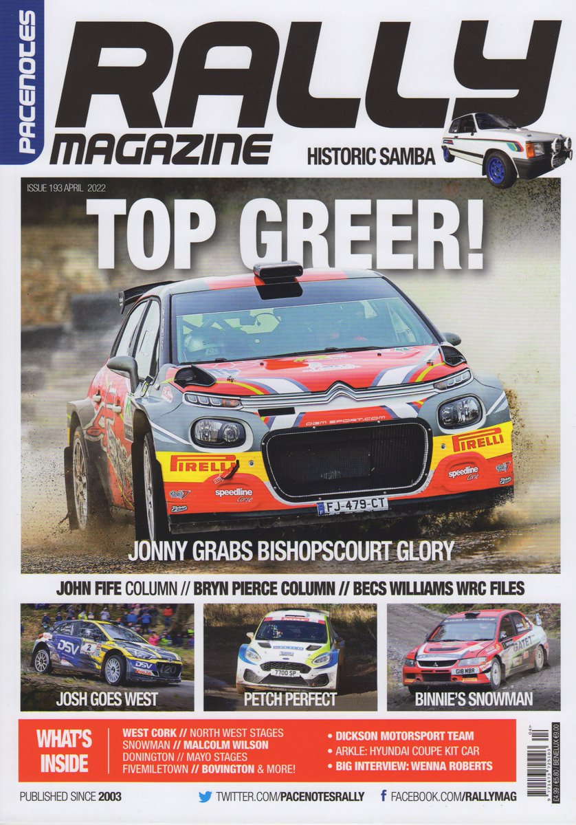 The April edition of  <a href="/pacenotesrally/">pacenotesrallying</a> Pacenotes Rally Magazine is out now and as always it’s a cracking read! Take a look at the cover for what’s inside.