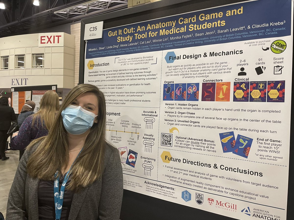 krebs_claudia's tweet photo. Gut it out! @MikaelaStiver presenting the @HiveUBCMedicine @UBCExtended #anatomy card game. What’s your favourite card? I like the anatomist card 😂 https://t.co/SUZtR27kAf