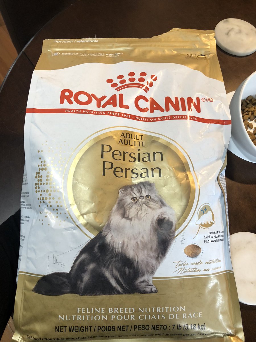 DukeTheDane's tweet photo. @RoyalCanin has the size of the adult Persian cat food changed? We ordered a bag from Amazon while Chewy and the local stores were out and the Amazon purchased food is smaller. Eleanor seems to love the smaller size, but should we worry this is counterfeit or otherwise off? https://t.co/F52EvWAdpy