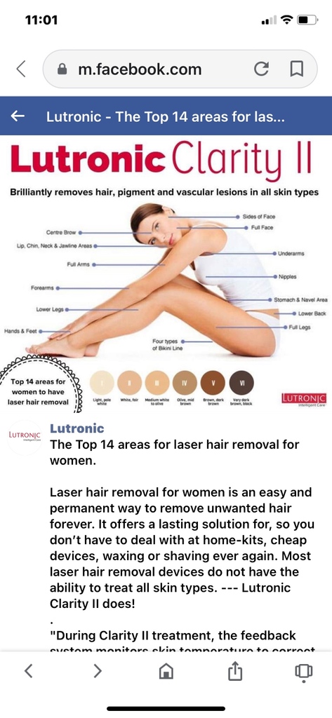 bellamedspa3's tweet photo. Hair FREE is Care FREE! Lutronic ClarityII. For ALL skin types! #lutronic #ClarityII #laserhairremoval #laserhairreduction #laserhairremovaltreatment https://t.co/qst8YHfNE6