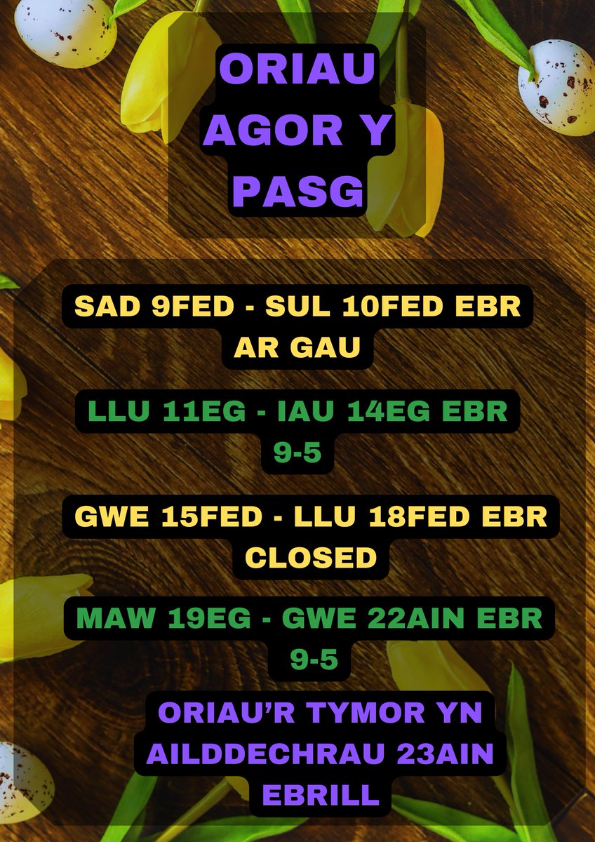 MetLearnNews's tweet image. 📢Easter Opening Hours📢
🗓️Mark your calendars!🗓️ 

*The ground floor of both Learning Centres will be open 24/7

#ComeOnIn #DewchIMewn #LISHereToHelp #LLGGYmaIHelpu