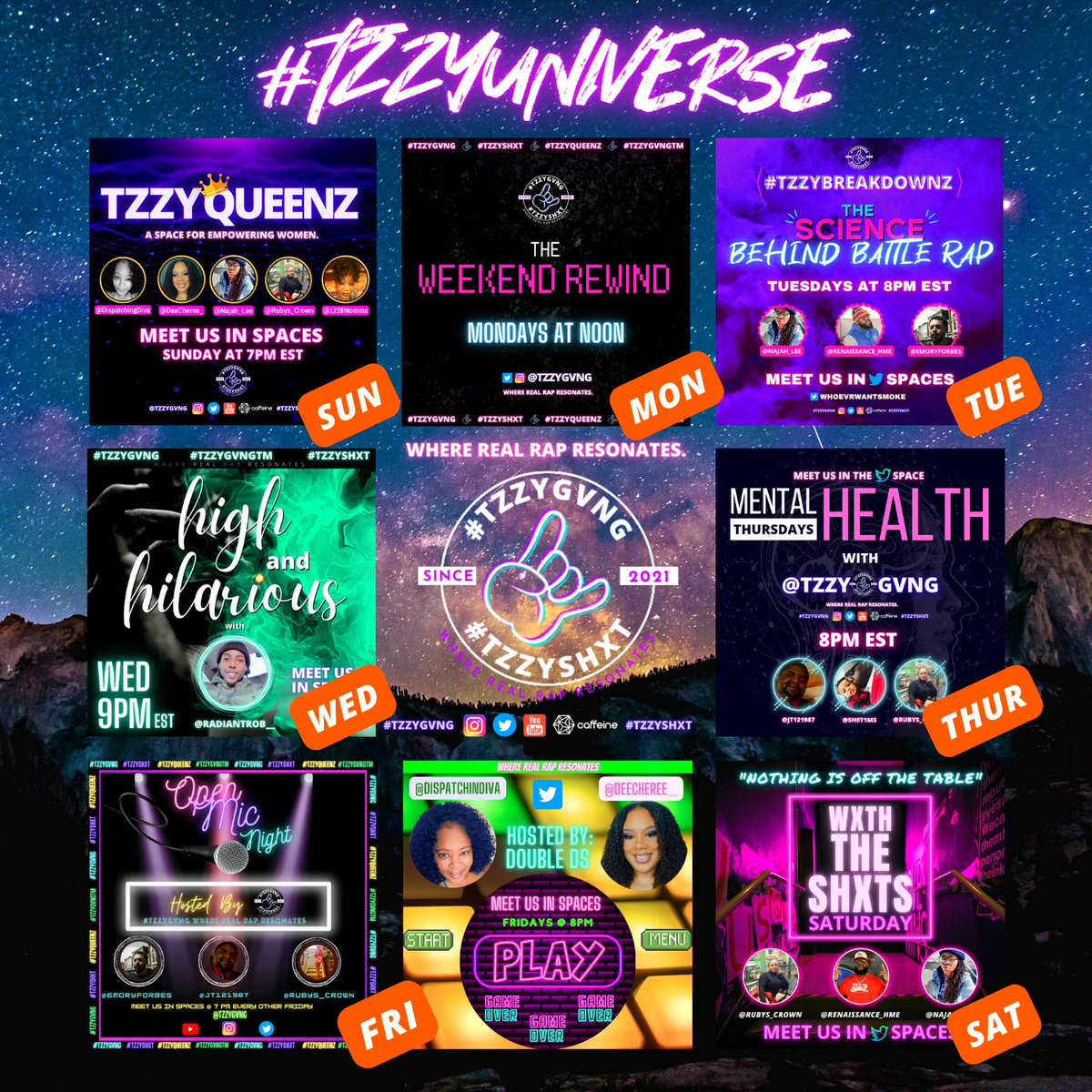 hussle_716's tweet photo. @ConcreteRose_9O @tzzygvng #TzzyUniverse #TzzyQueenzSitdowns #TheWeekendRewind #TzzyBreakdownz #HighAndHilarious #MentalHealthMatters #MentalHealthThursdays #OpenMicFridays #WxthTheShxtsSaturday #TzzyShxt https://t.co/XfTo8V3KVc
