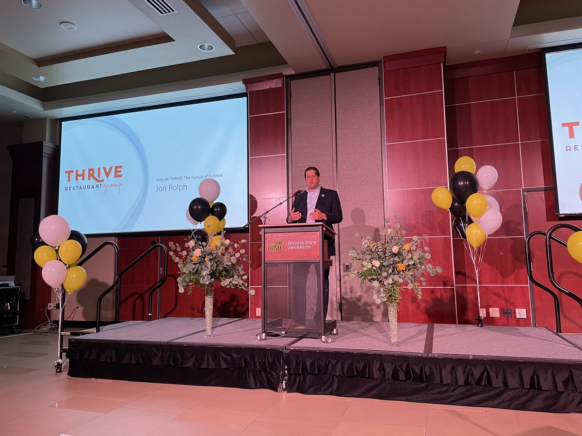 PresidentWSU's tweet photo. Happening now⚠️: @BartonSchoolWSU executive in residence keynote speaker @jonrolph @WichitaState! https://t.co/ZttoiffDnF