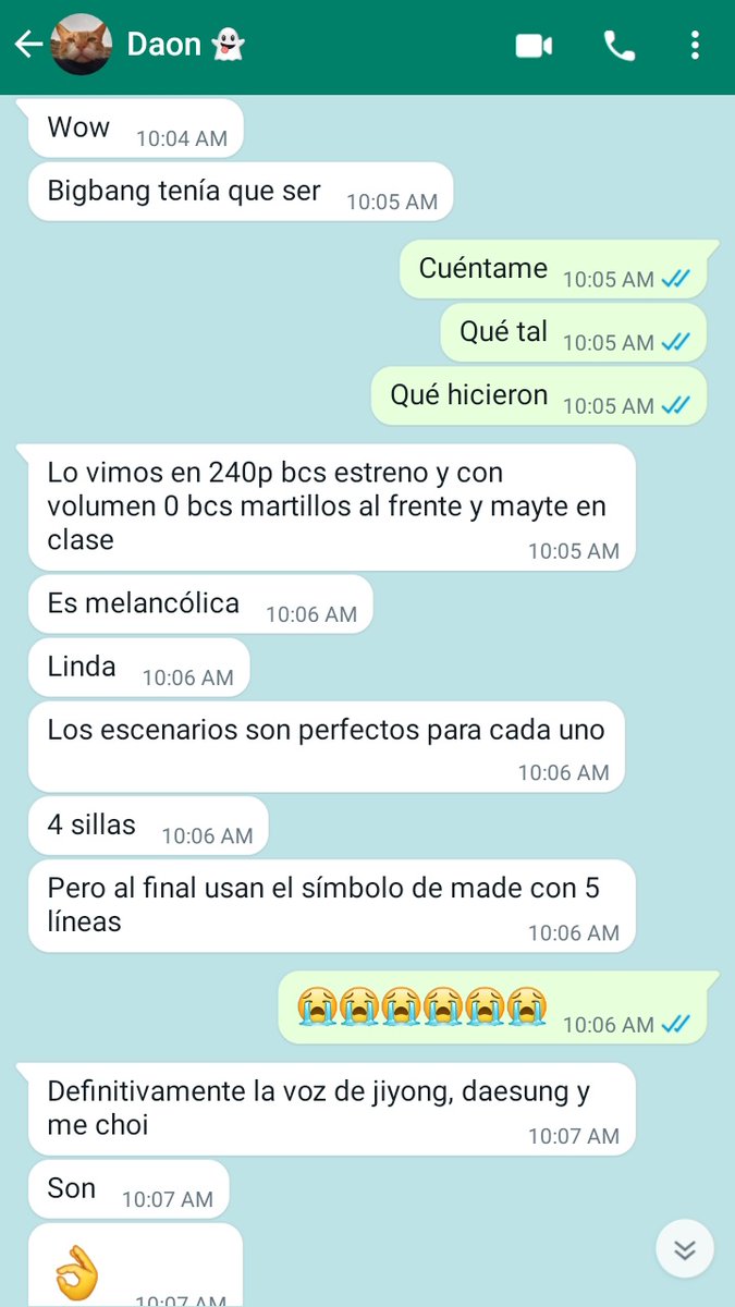 AnonymousVIP88's tweet photo. Yo aún no veo el MV, pero le pregunté a mi hermana qué tal estuvo y de tan solo leerla soy llanto 😭
Confirmen si es cierto
#BIGBANG_StillLife #FindingVIP #FindingVIPMoots #BIGBANGisBACK https://t.co/b6501lT0ZP