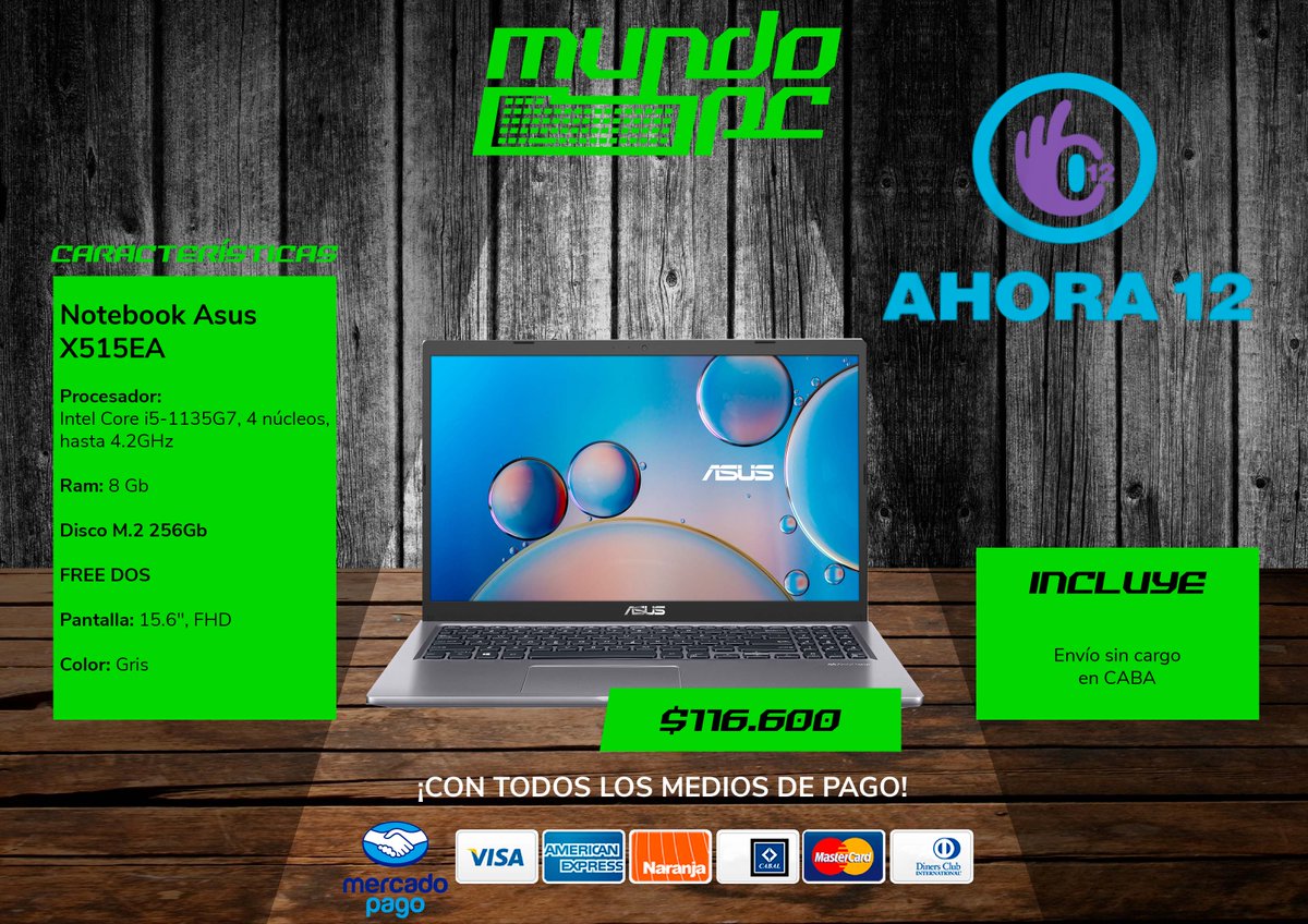 MundoPCarg's tweet photo. 💻Notebook Asus X515: Intel Core i5-1137G7 con gráficos Intel Iris Xe, 4 núcleos y hasta 4.2GHz, memoria de 8Gb (2x4Gb), disco M.2 2280 de 256Gb, sistema operativo Free, pantalla de 15.6", color gris

Tenemos Ahora12 y Ahora18

¡Somos Mundo PC, todo lo que necesitás!
🤖👍 https://t.co/XuoDkn53iO