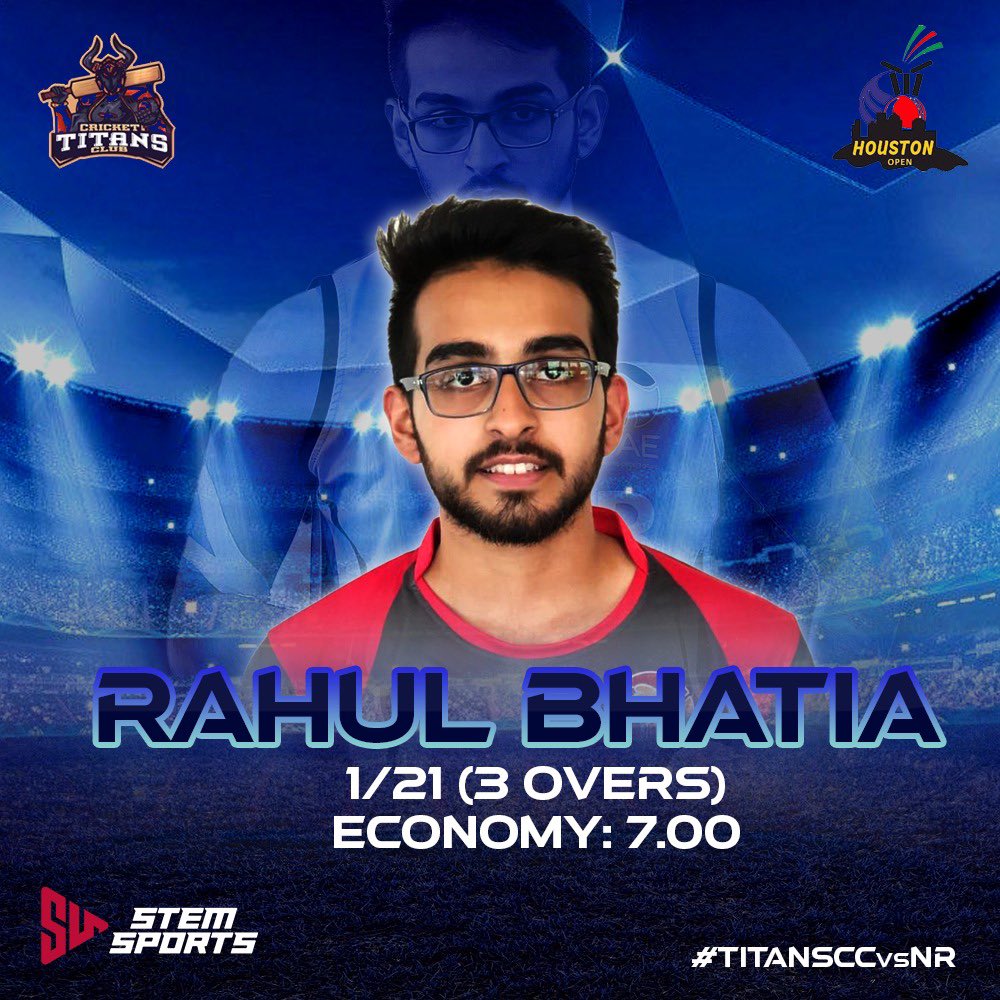 Stemsports1's tweet photo. Rahul Bhatia bowled another tidy spell vs Nepali Royals in the Houston Open !ππ
#Cricket #RB #HoustonOpen #USA #Spin #TitansCC #OneTeamOneDream #StemSports https://t.co/7eGcdLxwum
