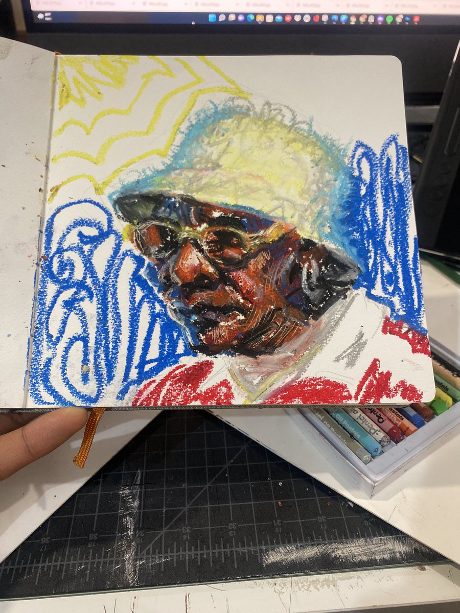 hsbessiake's tweet photo. A fly granny in oil pastel https://t.co/aYqtVPrd3T