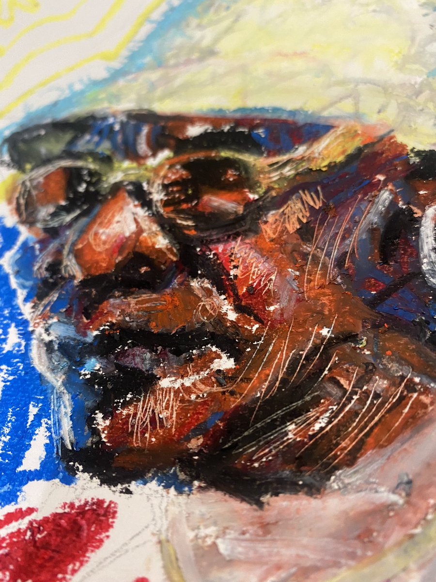 hsbessiake's tweet photo. A fly granny in oil pastel https://t.co/aYqtVPrd3T
