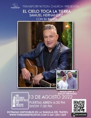 hernandezsamuel's tweet photo. El teatro Bakersfield fox sera el escenario para presentar nuestra nueva producción con toda la banda en vivo. California nos vemos el 13 de agosto 2022 6:30 PM. La gira #lepidoaDios esta siendo de mucha bendición y salvación para muchos. Llama al 661-324-1369
#lepidoaDios https://t.co/bfvCMwlpxP