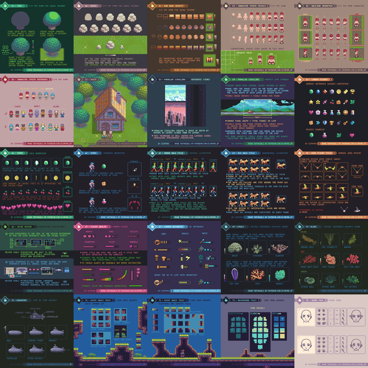 rayslynyrd's tweet image. More than 100 tutorials, and still going strong! A pleasure being your pixel guide since 2016. Help me continue spreading the joy of pixel art for years to come patreon.com/slynyrd 

#pixelart #gamedev #tutorial #ドット絵