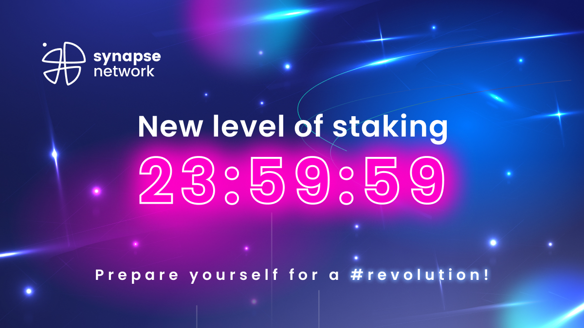 SynapseNetwork_'s tweet photo. The countdown has started! 💥⏳ 

New level of staking is going out in less than 24 hours 🚀 Prepare yourself, because it's something totally innovative 🤩 not only in Synapse, but in the crypto ecosphere in general! 

📌 Tomorrow, 4PM UTC https://t.co/kMoTy9szIg