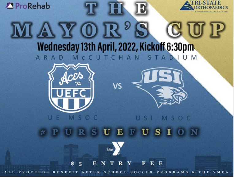 UEAthleticsMSOC's tweet photo. Next Wednesday, April 13th, we’ll be hosting USI in the 2022 edition of the annual Mayor’s Cup to round out the Spring! https://t.co/inOph0Nanh