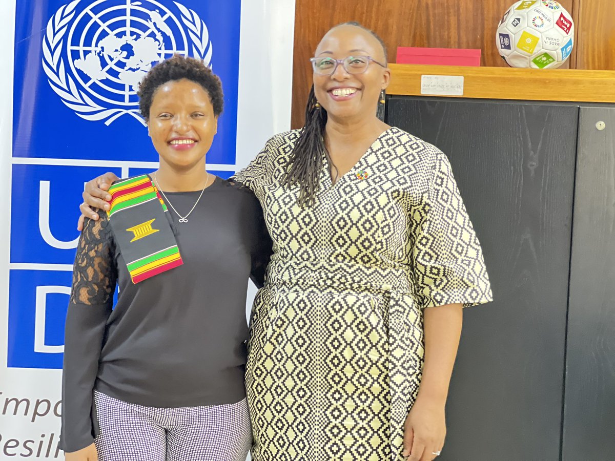 angelalusigi's tweet photo. The #AfYWL program @UNDPAfrica &amp; @_AfricanUnion is grooming #NextGen African women leaders to spur innovation for the #AfricaWeWant! 

Happy to welcome our Fellow, Jemima Michael from #Tanzania to #Ghana. Enjoy your stay with @UNDPGhana Jemima. 

#AfricanWomenLead https://t.co/V3kcwzU1up