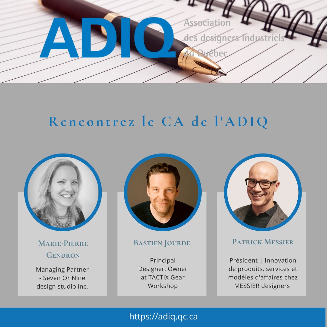 Info_ADIQ's tweet photo. Vous aussi vous avez envie de promouvoir le design industriel au Quebec? Nous vous attendons le 𝟐𝟏 𝐚𝐯𝐫𝐢𝐥 𝟐𝟎𝟐𝟐, 𝐝𝐞 𝟏𝟕 à 𝟏𝟗𝐡, sur Zoom, pour participer à l'Assemblée Générale Annuelle et préparer l'année à venir!

C’est par ici : https://t.co/AfA69uutqW https://t.co/LzqP6eUdDE