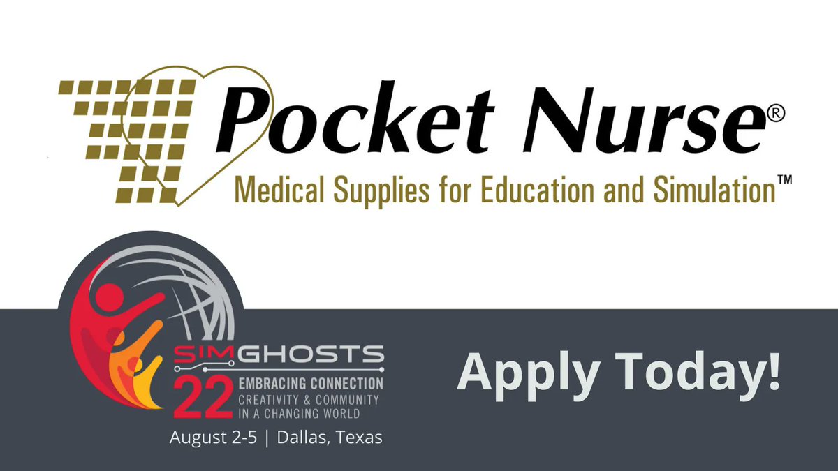 SimGHOSTS's tweet photo. Now accepting applications for SimGHOSTS USA 2022 Pocket Nurse Scholarships. Two winners each will receive up to $1500 to support their attendance at #SG22USA! @pocket_nurse Apply today: https://t.co/Vgq9Y9dF8M https://t.co/x2kcoQJaFN