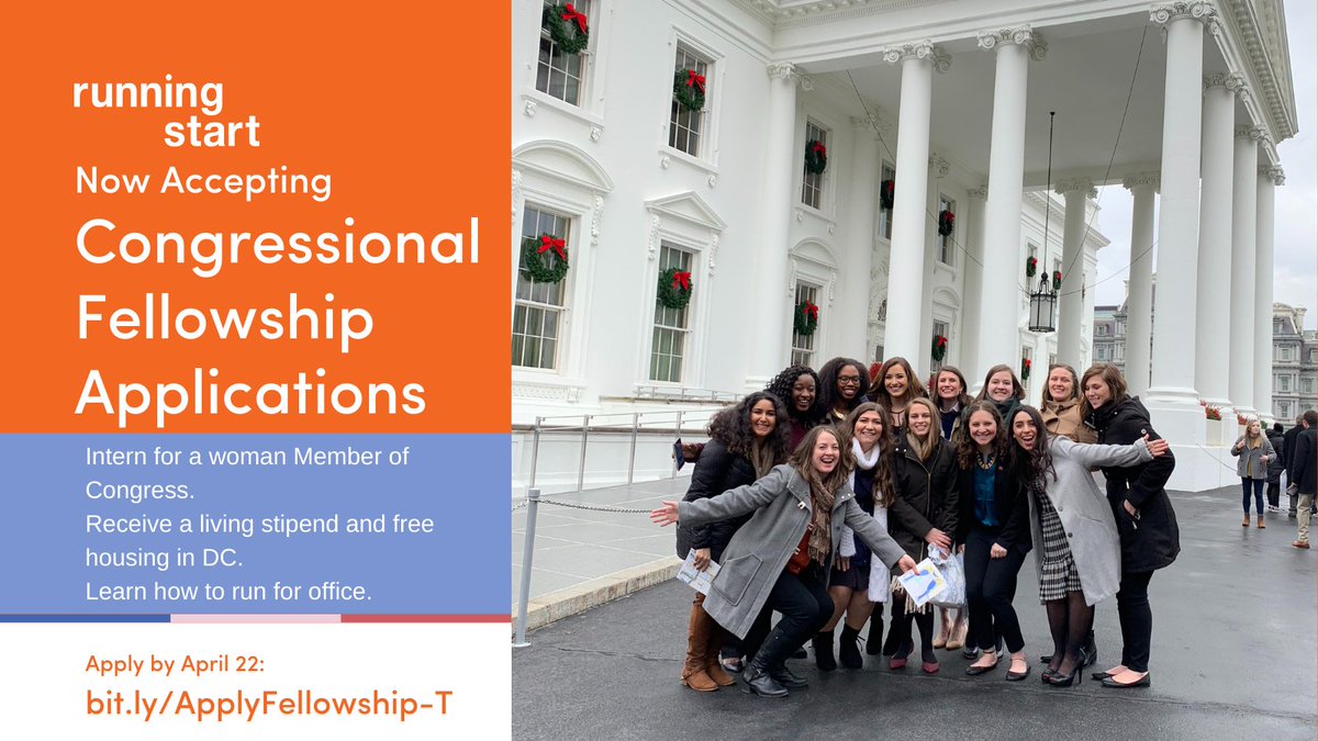 We’re looking for ambitious college seniors and recent grads from all political ideologies who want to become political leaders. Learn more and apply for the Running Start/Walmart Fall 2022 Congressional Fellowship by April 22: bit.ly/ApplyFellowshi…