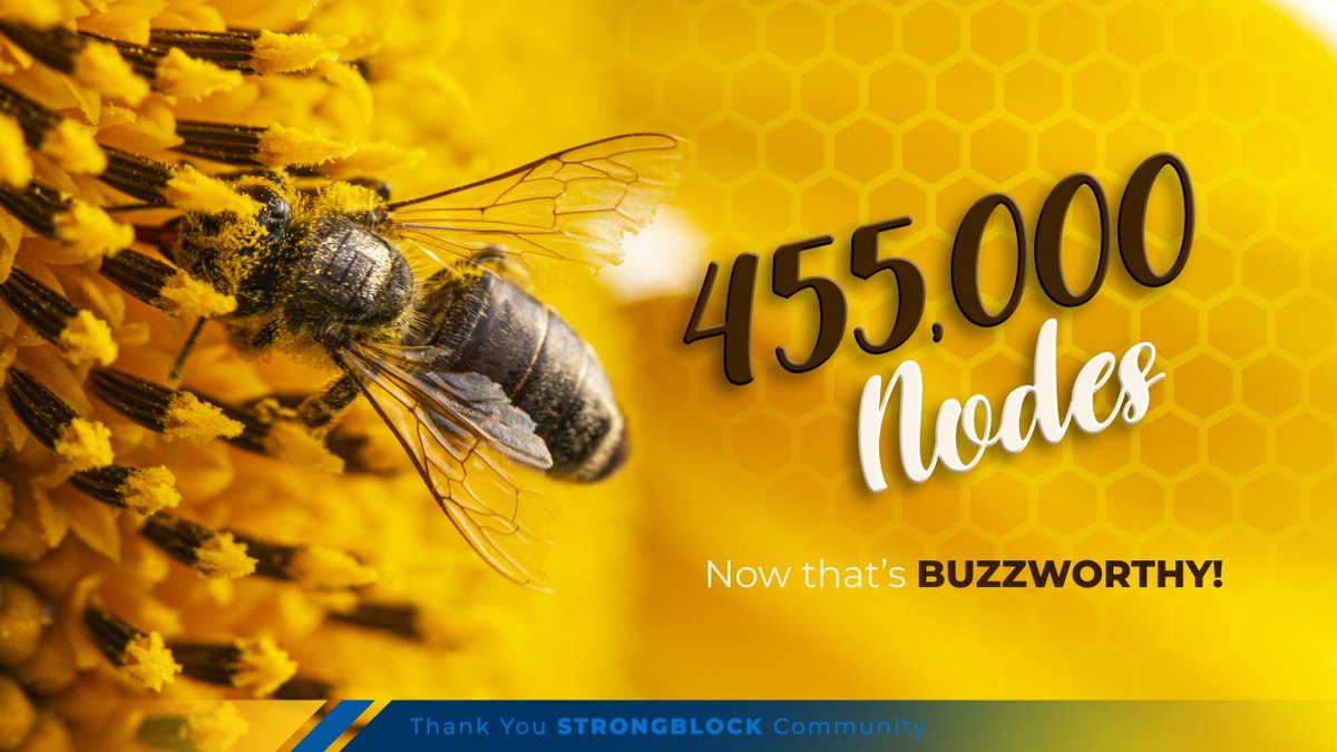 Strongblock_io's tweet photo. We've reached 455,000 $STRONG nodes 💪

Now that's buzzworthy, #NodeArmy 🎉 https://t.co/GnbLspDwXc