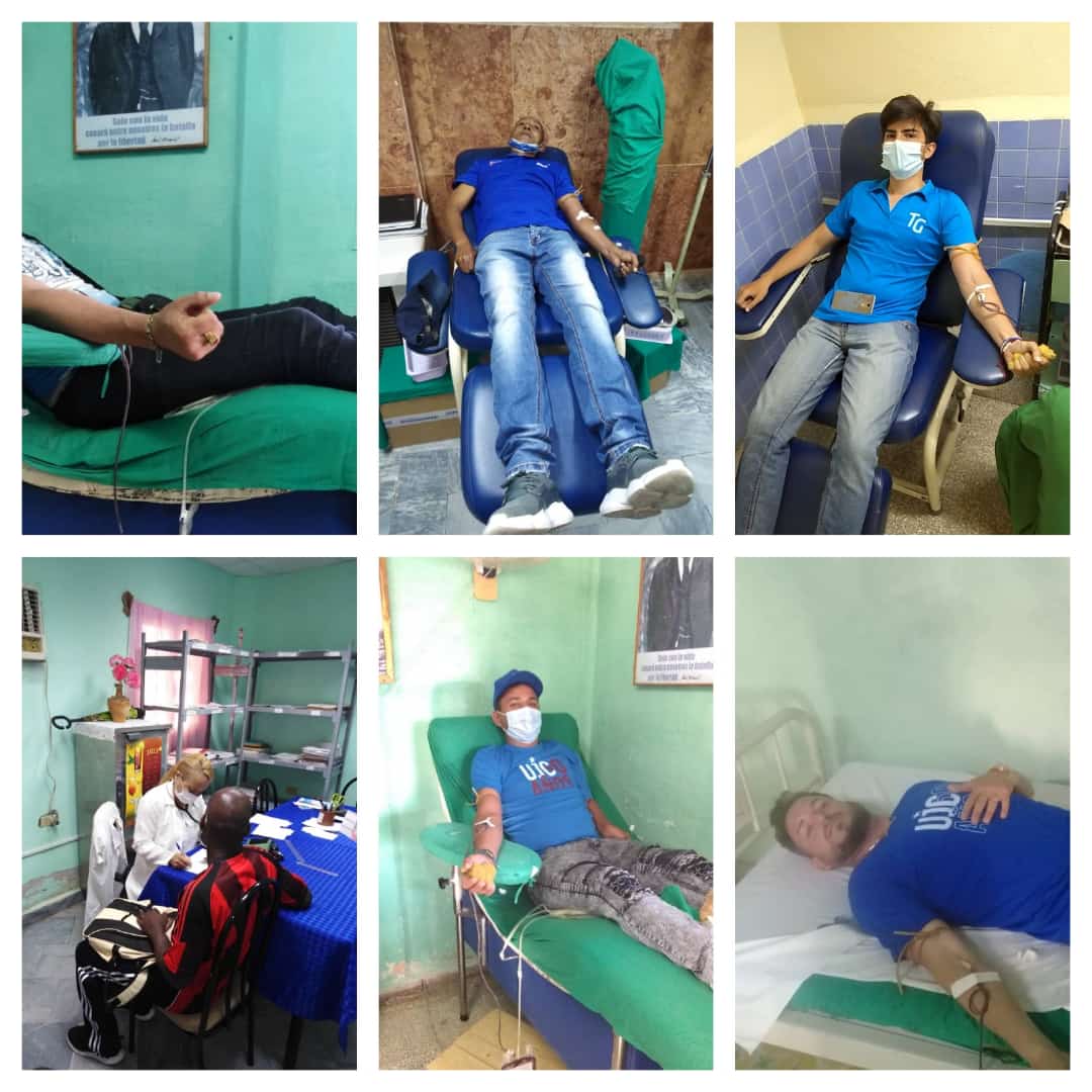 UJCdeCuba's tweet photo. Jornada Nacional d Donación d Sangre en todo el país en saludo al #60UJC, iniciativa q responde a la demanda d transfusiones q se realizan a diario en nuestros hospitales y otras instituciones d salud. Los #Jóvenes cubanos #VamosConTodo #CubaVive @aylinalvarezG @DiazCanelB https://t.co/6aJkoxG68A