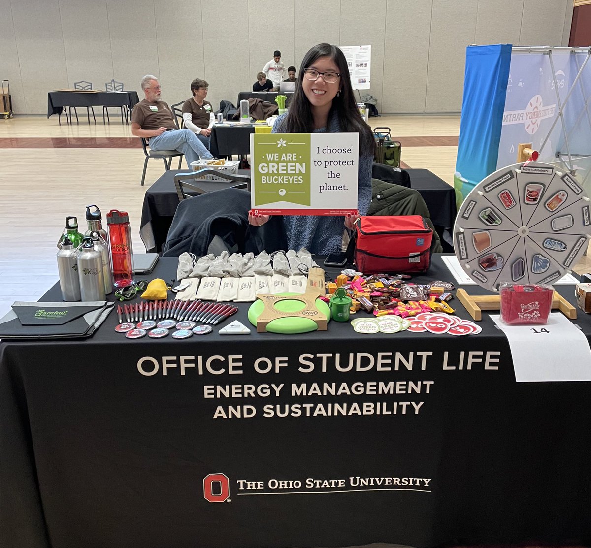 greenbuckeyes's tweet photo. Come visit us at the Sustainability Fair in the Archie Griffin West Ballroom from 12-4pm today as we kick off Time for Change Week! #GreenBuckeyes #TimeforChangeWeek #Sustainability https://t.co/KKLeGdrOex