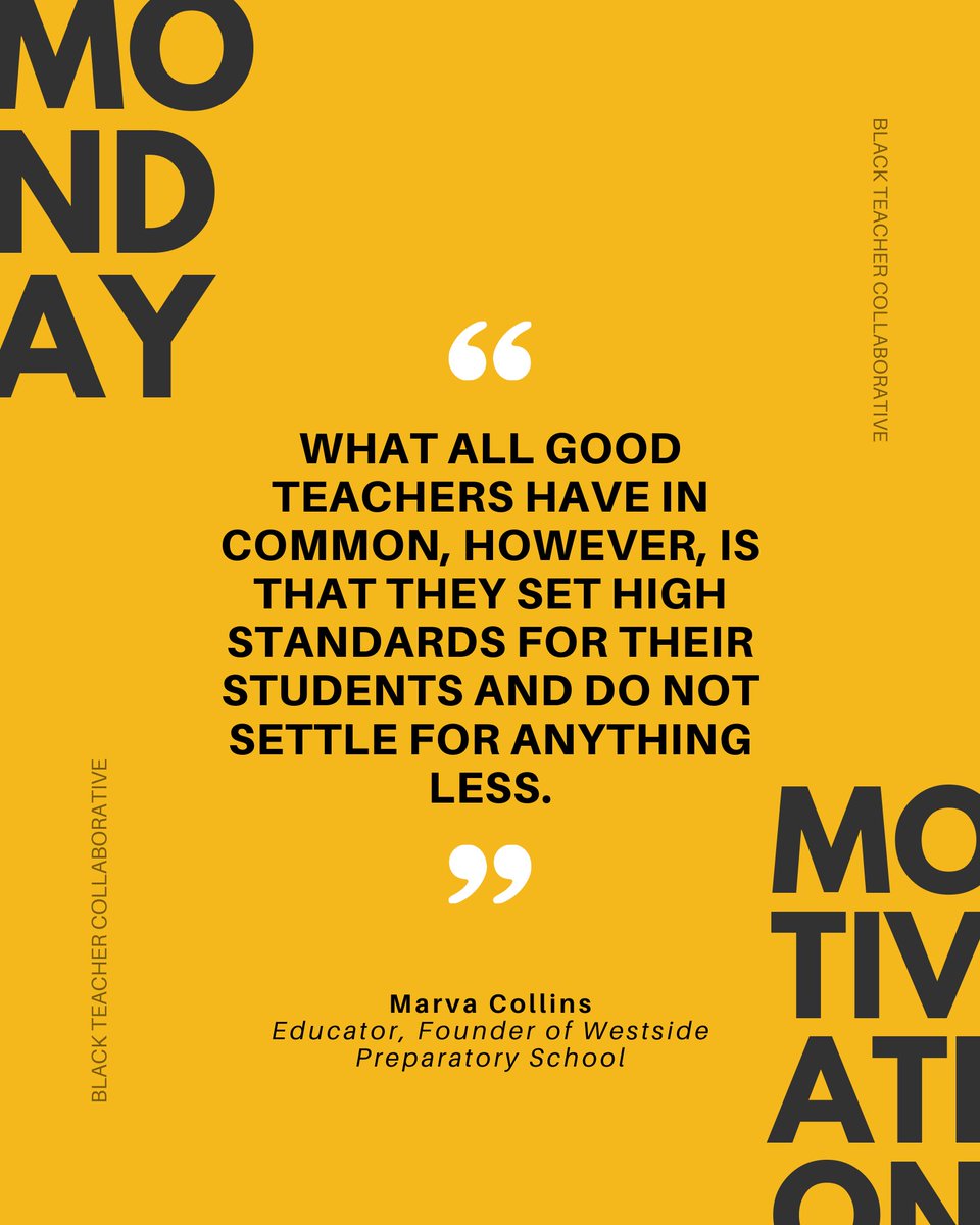 BlkTeachCollab's tweet photo. Having high expectations is a core element of our Black Liberatory Pedagogy framework. And not just holding our children accountable, but supporting them in reaching their heights. This is the work of believing in and cultivating their genius. #MondayMotivation https://t.co/60wHy1Z6bl