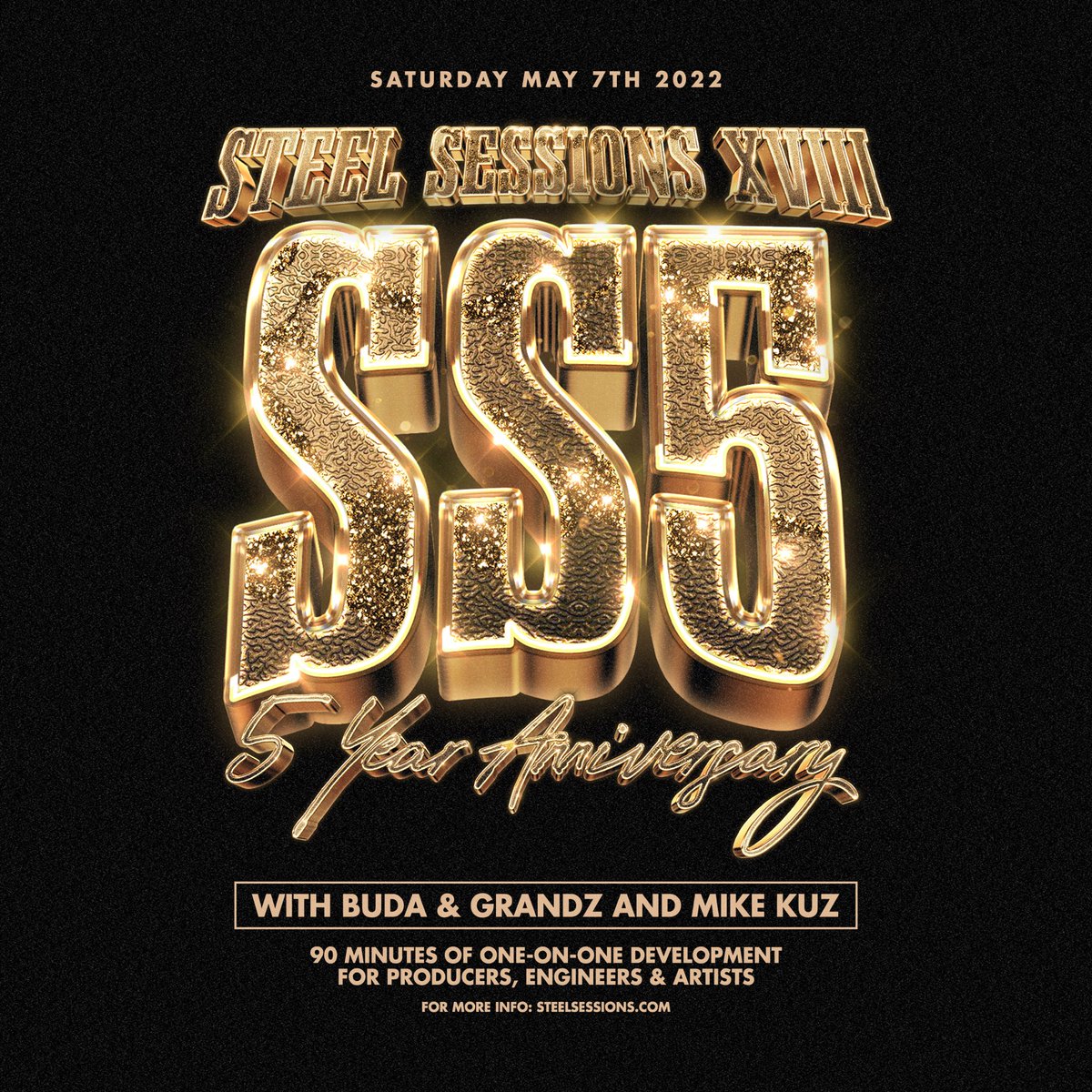 MAY 7th we’re back celebrating 5 years of Steel Sessions🏆

Come level up your sound and share your skills with the community. Tickets in bio‼️⚔️🔊