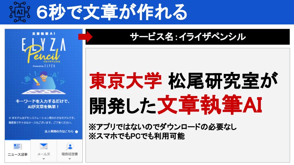 これは便利！AIが文章を執筆してくれる「イライザペンシル」！