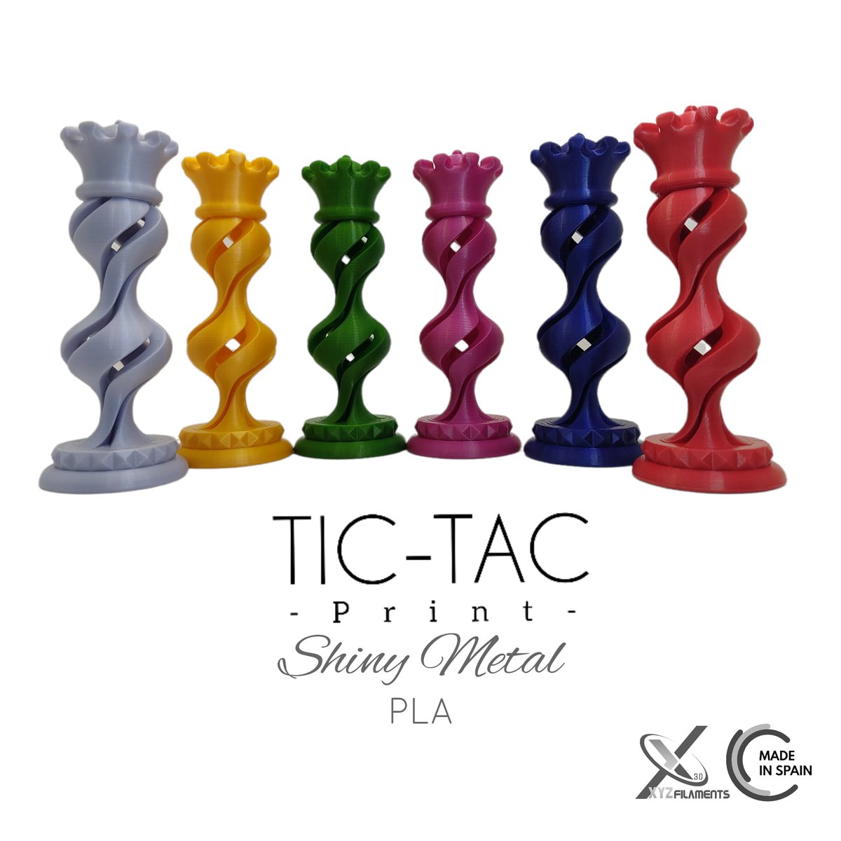 xyzfilaments's tweet photo. La gama Shiny Metal se une a nuestra familia TIC-TAC pisando fuerte. Colores intensos y elegantes con un acabado metálico que aporta ese toque mágico que tanto nos gusta lucir en nuestras impresiones.

STL @thingiverse thing:387642

#xyzfilaments #plaTICTACprint #impresión3d https://t.co/zIv5k4CLNT