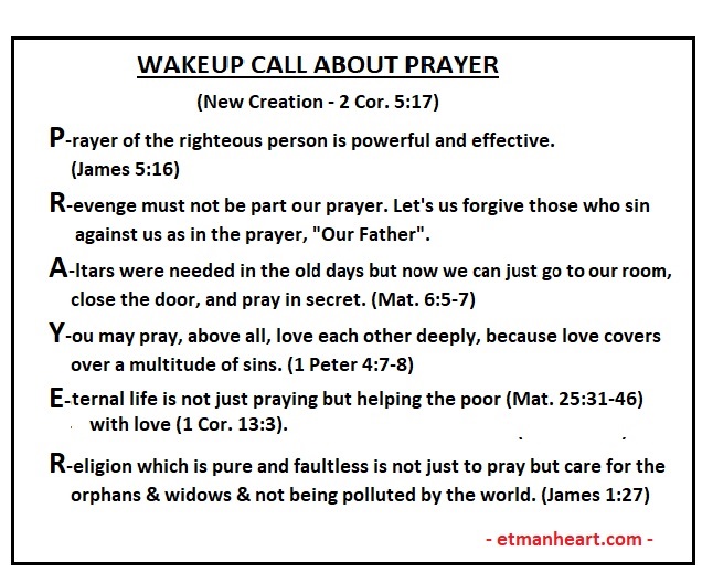#AWAKE
 "When you pray, go into your room, close the door &amp; pray to God, who is unseen. Then God, who sees what is done in secret, will reward you." (Mat. 6:6)
2004.11.04; Falling Pen Incident (Praying Guidelines; Mat. 6:5-7) etmanheart.com/index.php/the-…