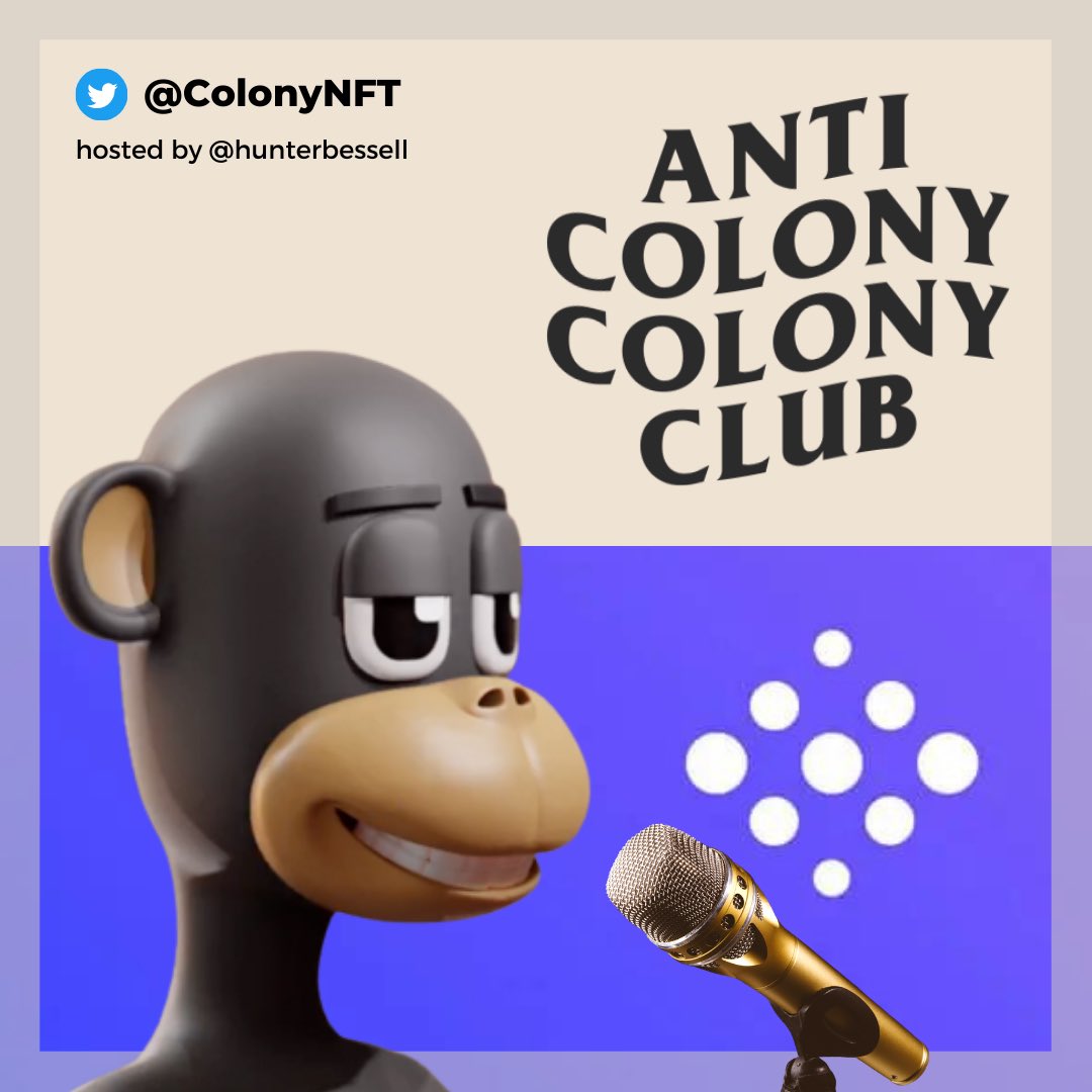 ColonyNFT's tweet photo. Join our weekly Twitter space! AMA with the team and community conversation. 

https://t.co/cnDkXQW8nD https://t.co/6fXedzjMQb