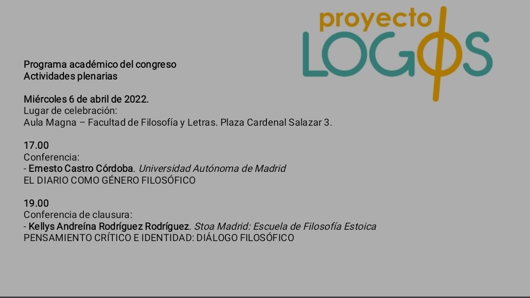 MachadoG98's tweet photo. #ProyectoLogos I CONGRESO INTERNACIONAL DE PENSAMIENTO, CULTURA Y SOCIEDAD. 5 y 6 de abril en #CordobaESP #Filosofía
Evento virtual que se ofrecerá por #Streaming a través de https://t.co/XPnxQGRZxZ
Dirigido por José Carlos Ruiz y Manuel Bermúdez Vázquez https://t.co/j9xzaNu4S4