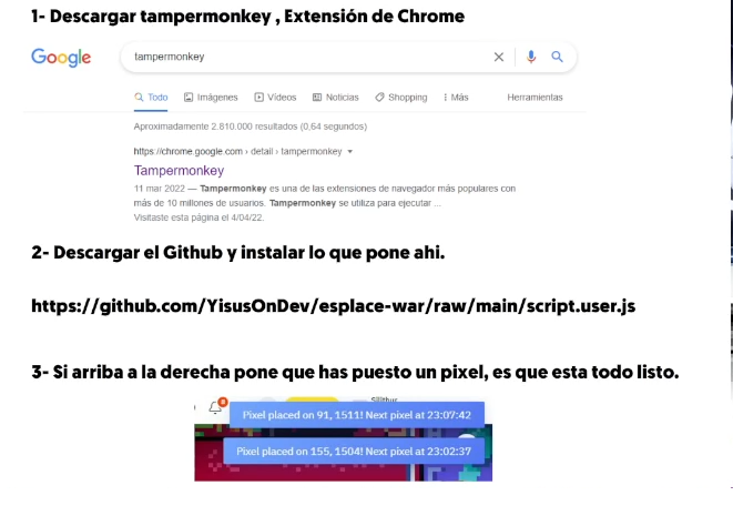 Feeli_n's tweet image. @Reddit look like Spanish people are using bot ... 
You can see the timer of when the bot gonna add automatically the next pixel. 
Look like they are ready to do anything to 'win'. 
#reddit #rplace