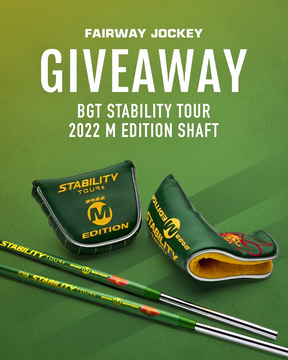 FairwayJockey's tweet photo. 🚨 GIVEAWAY 🚨 Who will have the fewest putts in Augusta? 🤔 

Choose correctly for your chance to win a Masters-themed BGT Stability Tour shaft and putter headcover!

To enter:
• Follow @FairwayJockey 
• Retweet
• Predict player with fewest putts at 2022 Masters

Good luck! https://t.co/50e1Owo2LO