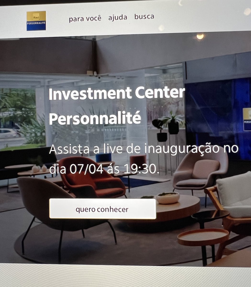 edyamaguchi's tweet photo. @itau @personnalite vocês conferiram a frase antes de publicarem? #itau “Assista à live de inauguração no dia 07/4 às 19h30.” https://t.co/HLRJcWj4Qa